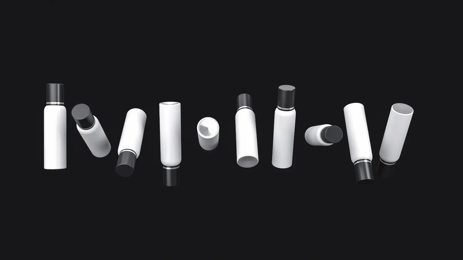 Cosmetic spray bottles rotating 360 degrees