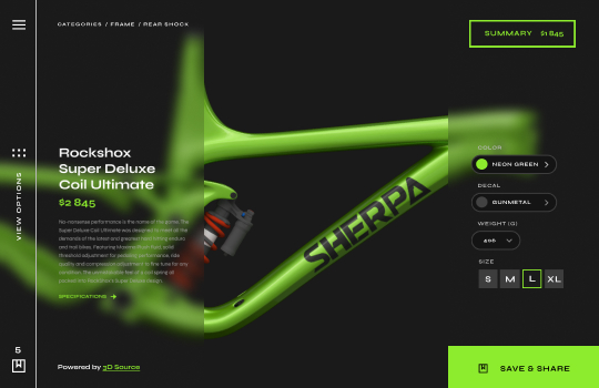 Sherpa 3D Bike Configurator image
